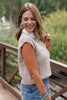 *PRE-AUTH ETA SEPT* SSYS Giselle Cap Sleeve Cable Knit Mock Neck Sweater In Taupe