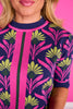 SSYS Posie Short Sleeve Sweater In Navy Floral