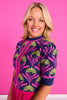 SSYS Posie Short Sleeve Sweater In Navy Floral