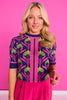 SSYS Posie Short Sleeve Sweater In Navy Floral