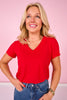 SSYS Signature V Neck Tee Shirt In Deep Red *FINAL SALE*