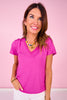 SSYS Signature V Neck Tee Shirt In Orchid *FINAL SALE*