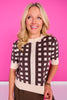 SSYS Grier Gingham Sweater In Brown