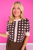 SSYS Grier Gingham Sweater In Brown