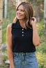 SSYS Thelma Button Turtleneck Sleeveless Sweater In Black