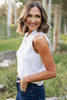 SSYS Thelma Button Turtleneck Sleeveless Sweater In Ivory