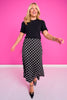 SSYS Alina Short Sleeve Ruffle Sweater Top In Black