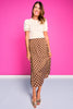 SSYS Jovie Polka Dot Midi Skirt In Brown