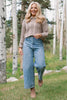 SSYS Henley Open Weave Long Sleeve Sweater In Light Taupe