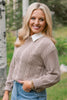 SSYS Henley Open Weave Long Sleeve Sweater In Light Taupe