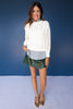 *ETA OCT* SSYS Henley Open Weave Long Sleeve Sweater In White *FINAL SALE*