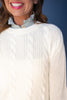 SSYS Henley Open Weave Long Sleeve Sweater In White