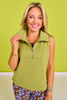 SSYS Ainsley Sleeveless Cropped Air Pullover In Light Olive