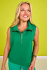 SSYS Ainsley Sleeveless Cropped Air Pullover In Kelly Green