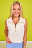 SSYS Ainsley Sleeveless Cropped Air Pullover In White