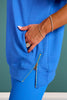 SSYS Gigi Air Mock Neck Short Sleeve Pullover In Cerulean
