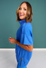 SSYS Gigi Air Mock Neck Short Sleeve Pullover In Cerulean