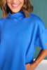 SSYS Gigi Air Mock Neck Short Sleeve Pullover In Cerulean