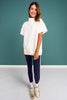 SSYS Gigi Air Mock Neck Short Sleeve Pullover In Ivory
