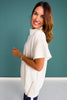 SSYS Gigi Air Mock Neck Short Sleeve Pullover In Ivory