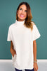 SSYS Gigi Air Mock Neck Short Sleeve Pullover In Ivory