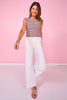 SSYS Cece Striped Knit Cap Sleeve Top In Navy Contrast