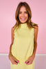 SSYS Scuba Cowl Neck Sleeveless Tank In Butter Yellow