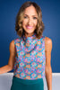 SSYS Scuba Cowl Neck Sleeveless Tank In Electric Floral