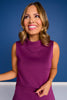 SSYS Scuba Cowl Neck Sleeveless Tank In Plum