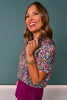 SSYS Scuba Short Sleeve Zip Up Top In Wildflower