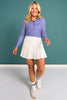 SSYS Long Sleeve Quarter Zip Top In Navy Gingham