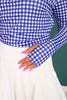 SSYS Long Sleeve Quarter Zip Top In Navy Gingham