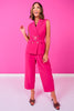 SSYS Jules Belted Sleeveless Vest In Dark Pink