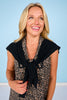 SSYS Polly Over The Shoulder Cable Knit Sweater In Black