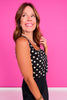 SSYS Jules Square Neck Top In Black Polka Dot