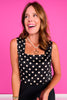 SSYS Jules Square Neck Top In Black Polka Dot
