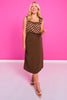 SSYS Jules Square Neck Top In Brown Polka Dot