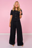 SSYS Jules Puff Short Sleeve Inverted Vest In Black