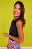 SSYS Sleeveless Quarter Zip Top In Black