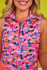 SSYS Sleeveless Quarter Zip Top In Neon Camo
