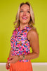 SSYS Sleeveless Quarter Zip Top In Neon Camo