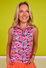 SSYS Sleeveless Quarter Zip Top In Neon Camo