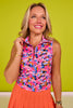 SSYS Sleeveless Quarter Zip Top In Neon Camo