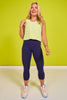 SSYS Ribbed Ruffle Back Active Top In Lime