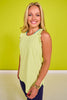 SSYS Ribbed Ruffle Back Active Top In Lime