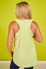SSYS Ribbed Ruffle Back Active Top In Lime