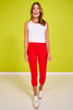 SSYS Ribbed Ruffle Back Active Top In White