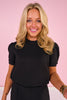 SSYS Kerra Air Crew Neck Short Sleeve Sweatshirt In Black *FINAL SALE*