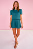 SSYS Kerra Air Crew Neck Short Sleeve Sweatshirt In Teal *FINAL SALE*