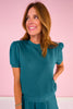 SSYS Kerra Air Crew Neck Short Sleeve Sweatshirt In Teal *FINAL SALE*